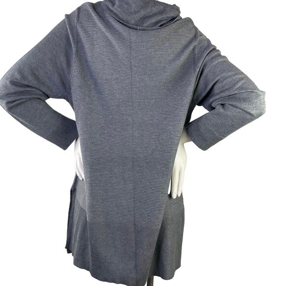 Adrienne Vittadini Steel Heather Gray Cowl Neck Tunic LS Sweater Oversized XXL - Picture 15 of 16